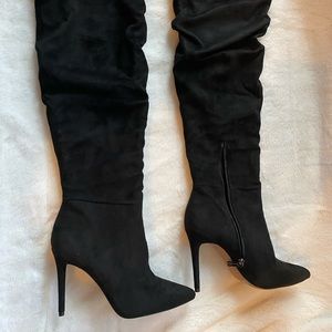 Jessica Simpson Black Suede Over-the-Knee Stiletto Boots